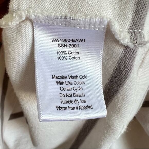 ATM Anthony Thomas Melillo Plaited Jersey Stripe Sweatshirt - Chalk Smoke White - Picture 12 of 16